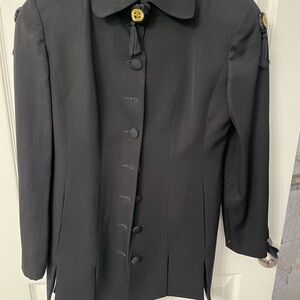 Lavantino Size 4 Black Skirt Suit